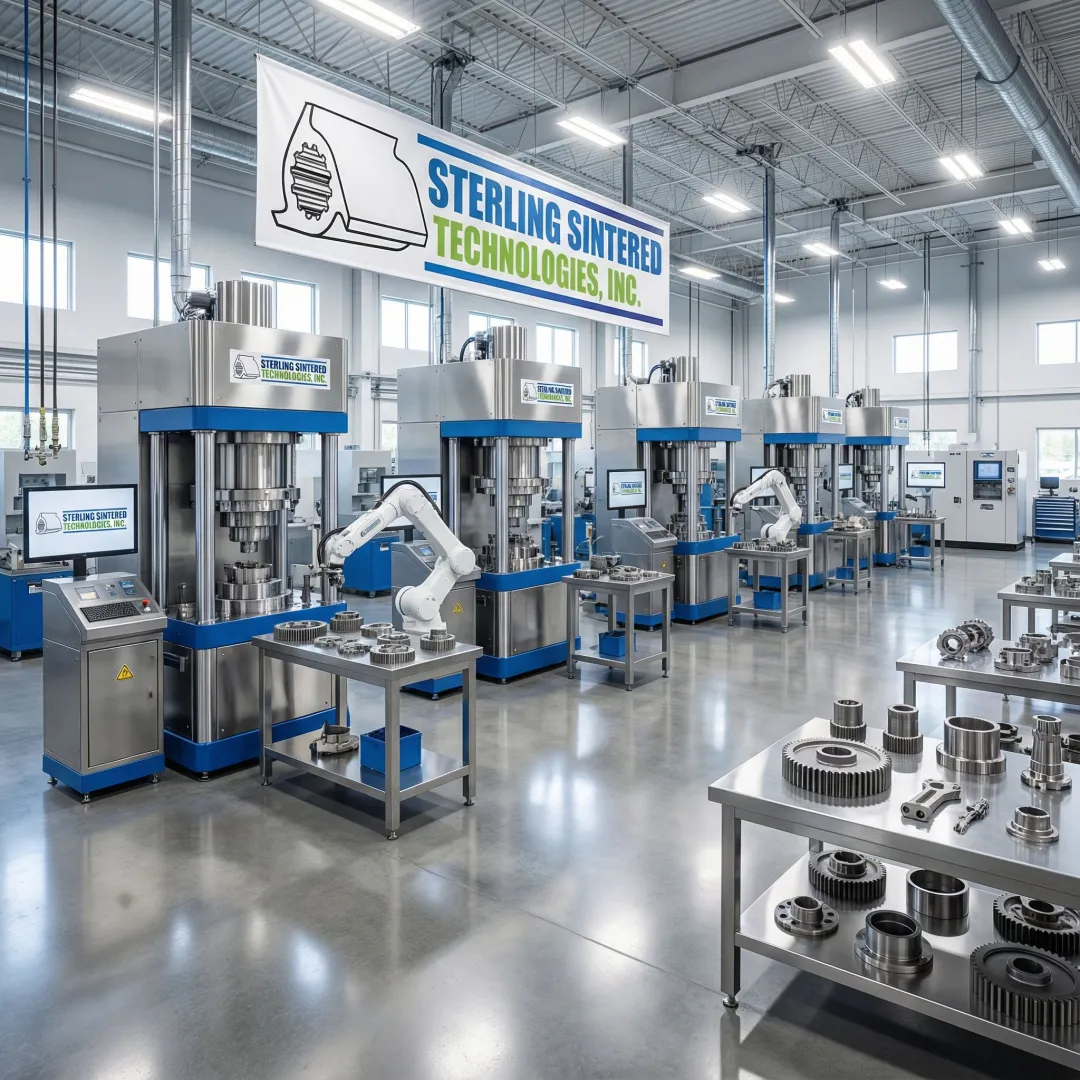 High volume powder metal production line with multiple compacting presses