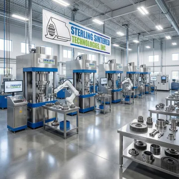 High volume powder metal production line with multiple compacting presses