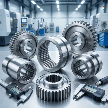 Agricultural components with precision broached features