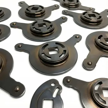 Close-up of carbonitrided metal components showing hardened surface finish