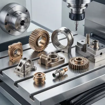 Precision powder metal components in various stages of manufacturing