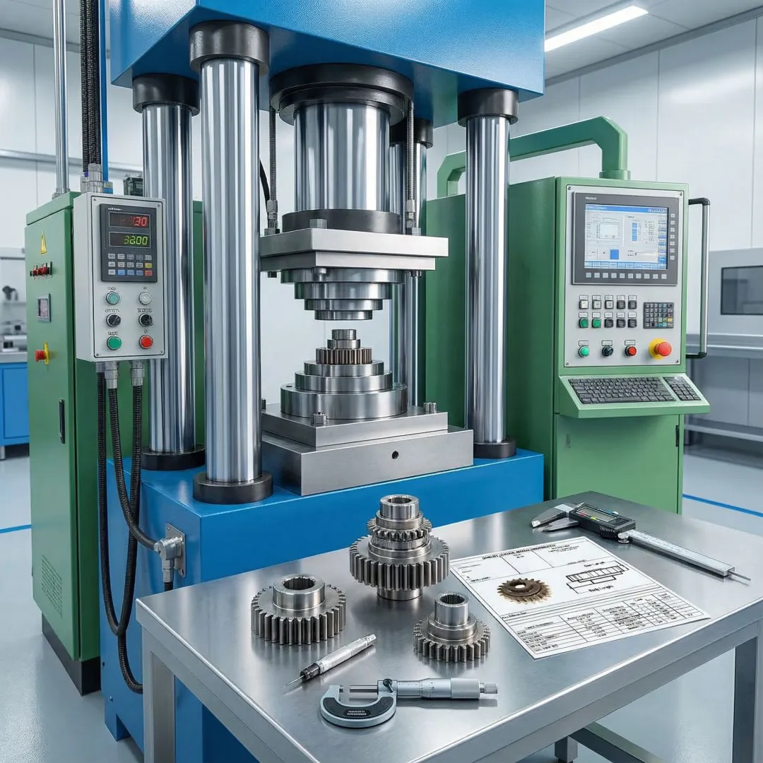 Advanced powder metal compacting press manufacturing precision components