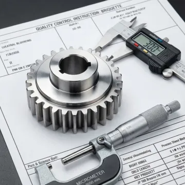 Precision metal components and tooling arranged on workbench