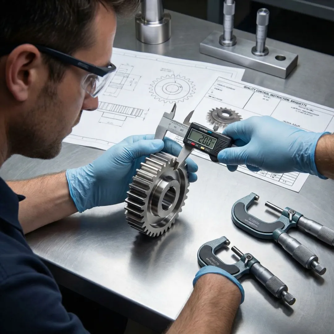Quality control inspection of prepared metal components before plating process