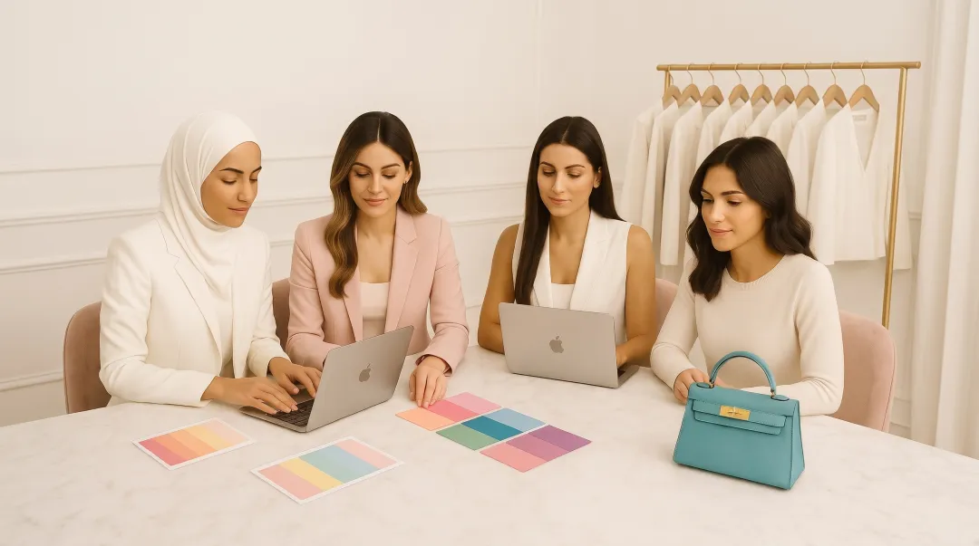 Executive image consultant reviewing wardrobe strategy with client