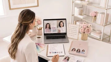 Sterling Style Academy instructor leading color analysis certification training session