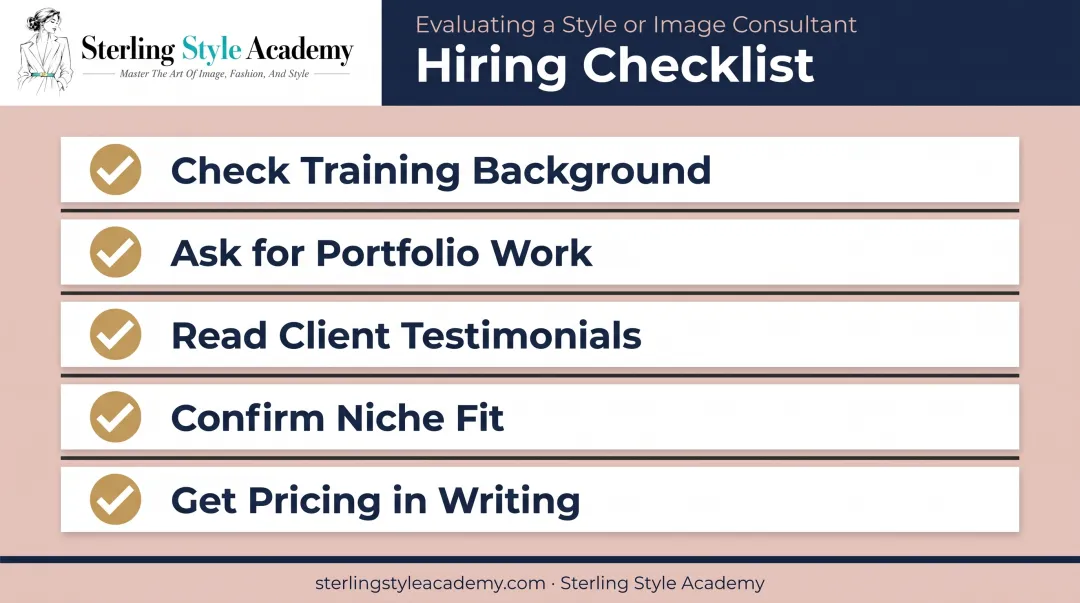 Checklist for vetting a qualified online personal stylist before hiring