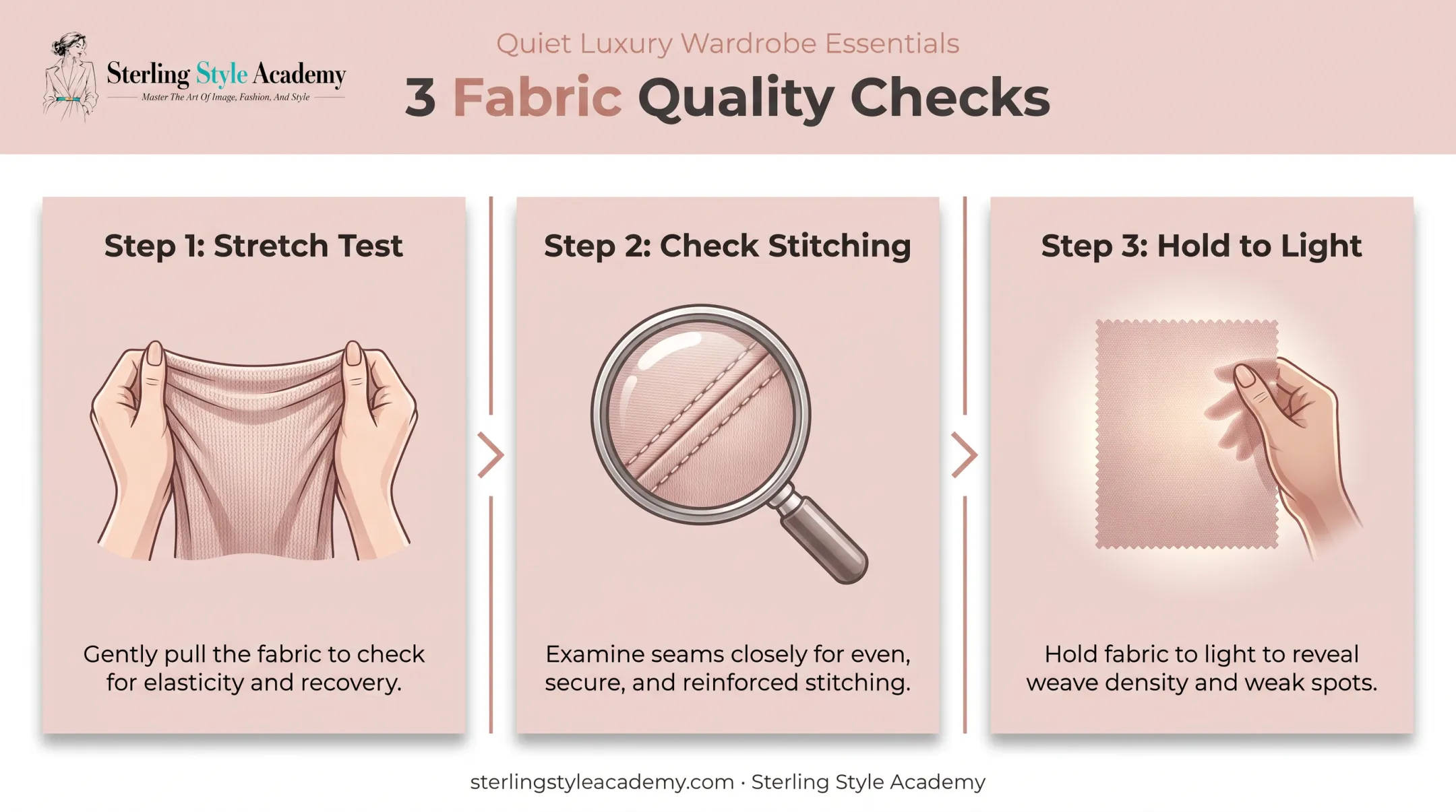 Quiet luxury fabric quality check three-step evaluation guide