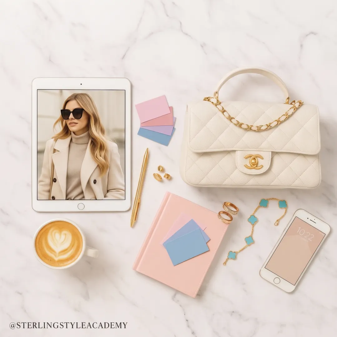 Digital personal color palette with coordinated clothing swatches