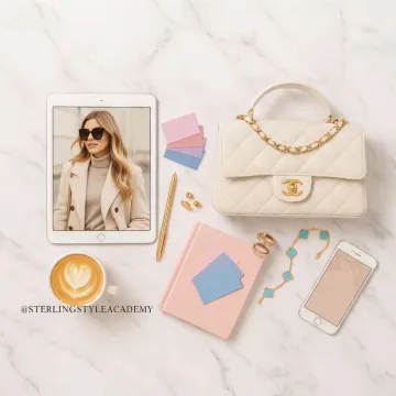 Digital personal color palette displayed beside coordinated clothing