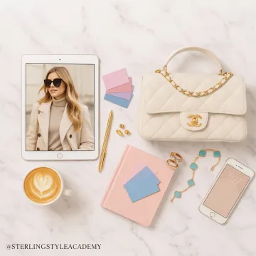 Digital color palette displayed beside coordinated clothing