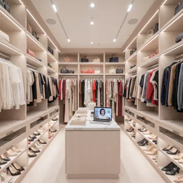 Stylist creating a digital wardrobe plan