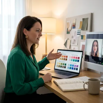 Digital personal color palette displayed during a virtual styling session