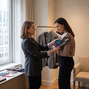 Professional receiving personalized wardrobe and color guidance