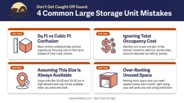 Four common mistakes renters make when choosing large storage units