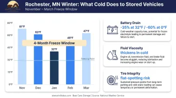 Rochester Minnesota winter climate data showing freezing temperatures and storage impact