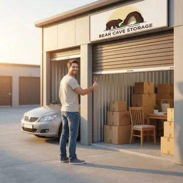 Customer accessing their storage unit with ease