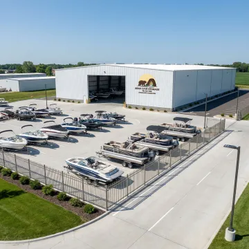 Secure boat storage facility with covered and outdoor options in Rochester area