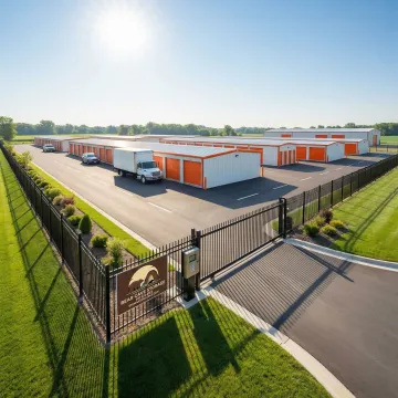 Modern self storage facility with secure gated access in Rochester area