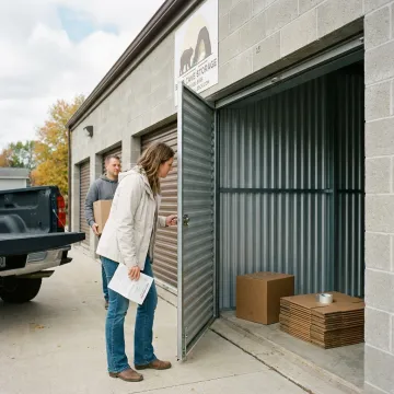 Customer accessing a secure storage unit