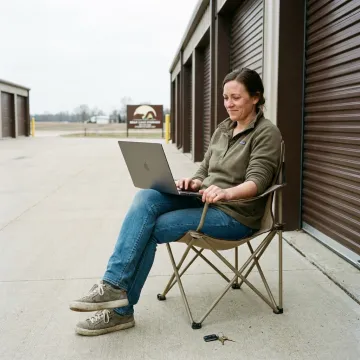 Customer renting a storage unit online