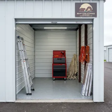 Secure contractor storage unit with equipment