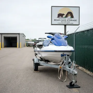 Jet ski storage at secure fenced facility