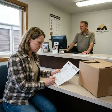Storage renter reviewing coverage options