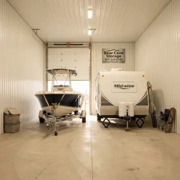 Indoor storage unit for boat and RV