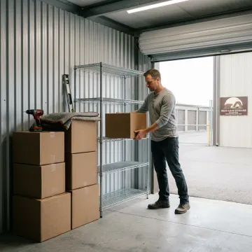 Secure business storage unit with inventory boxes