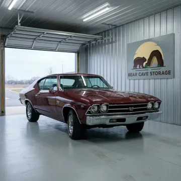 Classic car stored in a secure indoor unit