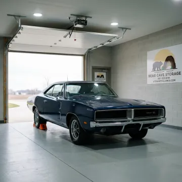 Collector vehicle inside enclosed storage