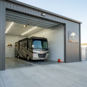 Enclosed RV storage bay near Stewartville