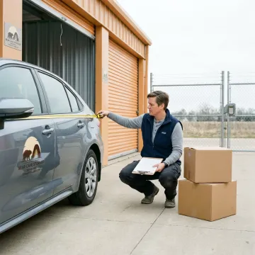 Measuring a compact car for storage