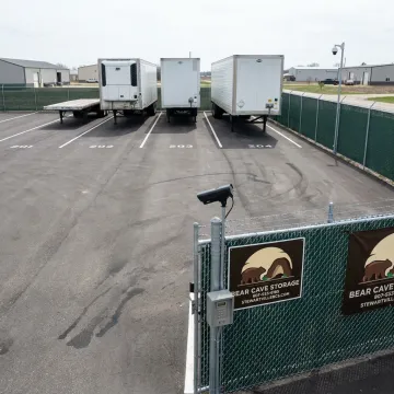 Commercial trailer storage yard with gated access