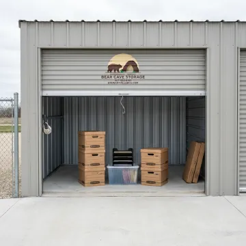 Organized document boxes in storage