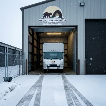 Indoor storage unit for a commercial truck