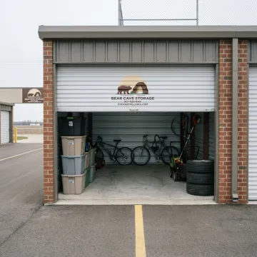 Drive-up storage unit with garage overflow items