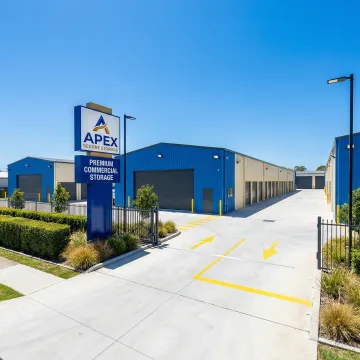 Modern commercial storage facility with multiple unit sizes