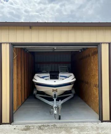 Secure boat storage facility with covered and outdoor spaces in Oronoco area