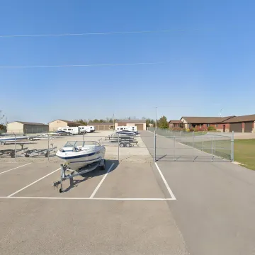 Secure boat storage facility with outdoor parking