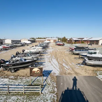 Secure boat storage facility with gated access