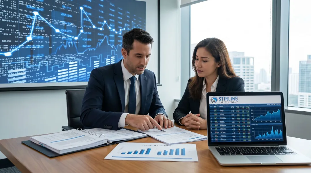 Stirling Capital Group trade finance consultant reviewing transaction structure with client