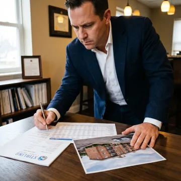 Real estate investor reviewing DSCR loan options