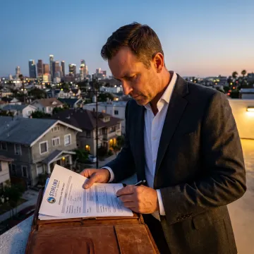 Los Angeles real estate investor reviewing hard money loan options