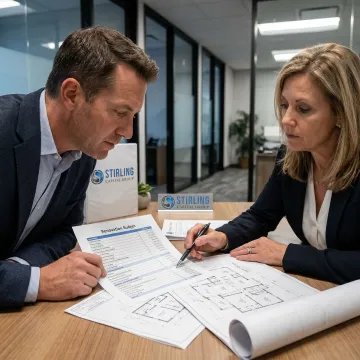 Investor reviewing renovation loan plans
