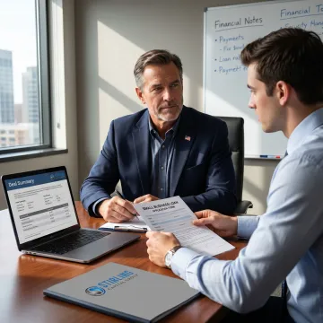 Business owner reviewing SBA loan documents