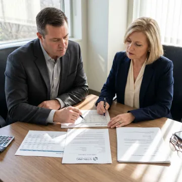 Business owner reviewing line of credit options