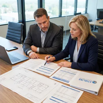 Business owner discussing commercial real estate financing