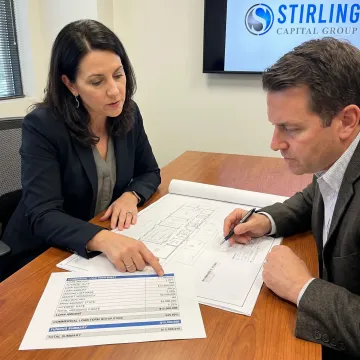 Advisor reviewing real estate financing documents